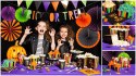 Girlanda kryształowa czarna dekoracja Halloween 1m