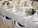 Obrus biały plamoodporny na wesele 140x170 mat SB Obrus biały plamoodporny na wesele 140x170 mat SB