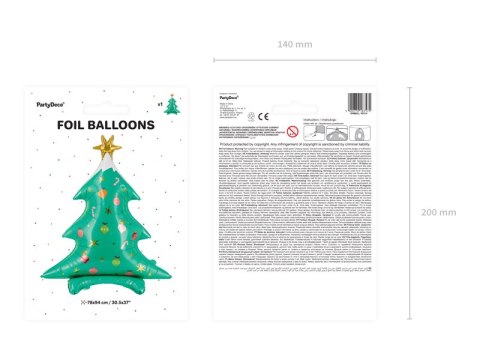 Stojący balon foliowy Choinka, 78x94cm, mix Stojący balon foliowy Choinka, 78x94cm, mix