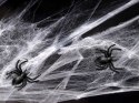 Sztuczna biała pajęczyna sieć pająki na Halloween