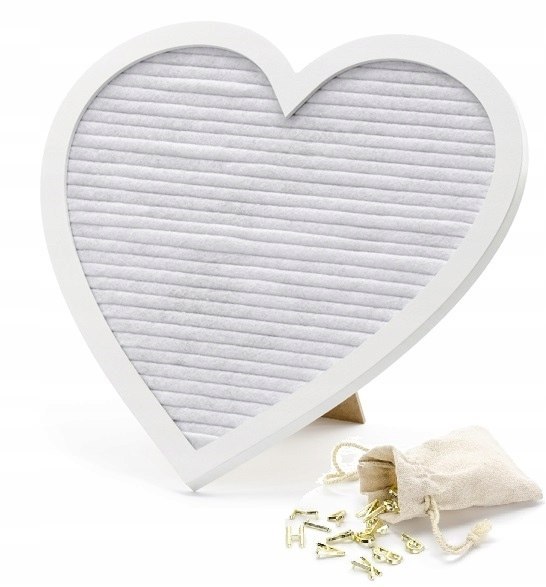 Tablica z literami serce biała na ślub wesele 31cm Tablica z literami serce biała na ślub wesele 31cm