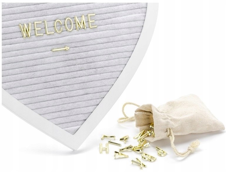 Tablica z literami serce biała na ślub wesele 31cm Tablica z literami serce biała na ślub wesele 31cm