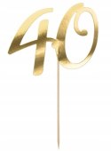 Topper na tort złoty ozdoby 30 40 50 60 urodziny