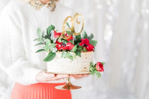 Topper na tort złoty ozdoby 30 40 50 60 urodziny Topper na tort złoty ozdoby 30 40 50 60 urodziny