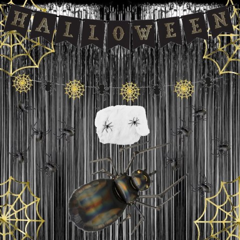 Zestaw dekoracje ozdoby pająki sieć na Halloween Zestaw dekoracje ozdoby pająki sieć na Halloween