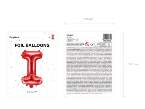 Balon foliowy Litera ''I'', 35cm, czerwony Balon foliowy Litera ''I'', 35cm, czerwony