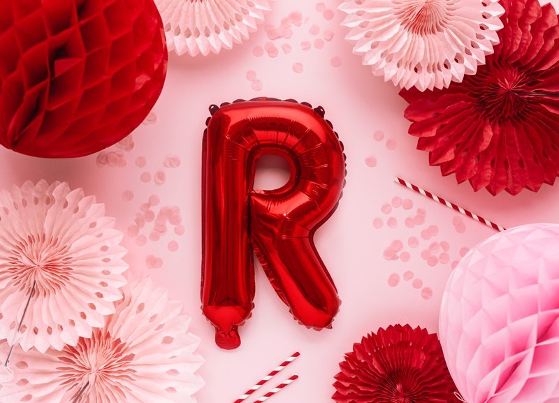 Balon foliowy Litera ''R'', 35cm, czerwony
