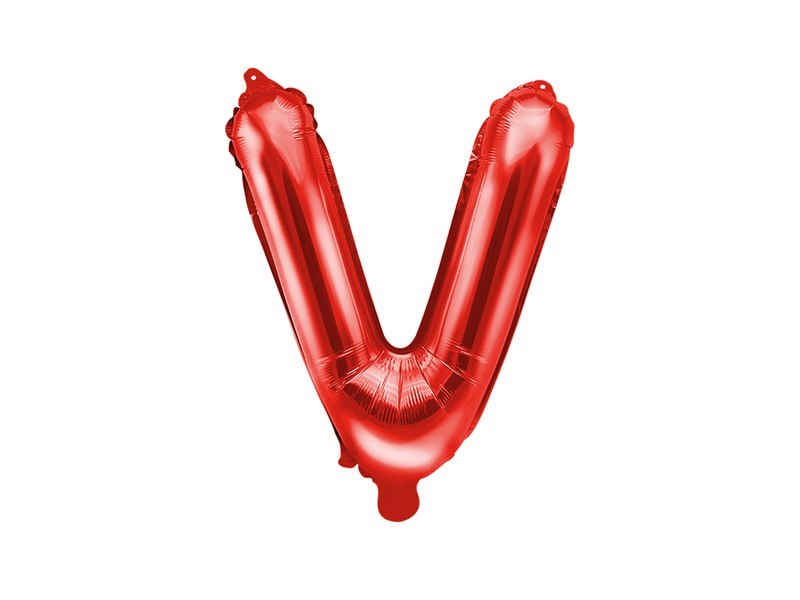 Balon foliowy Litera ''V'', 35cm, czerwony Balon foliowy Litera ''V'', 35cm, czerwony