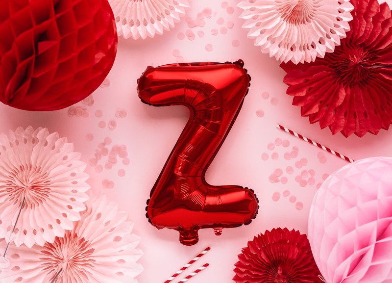 Balon foliowy Litera ''Z'', 35cm, czerwony Balon foliowy Litera ''Z'', 35cm, czerwony