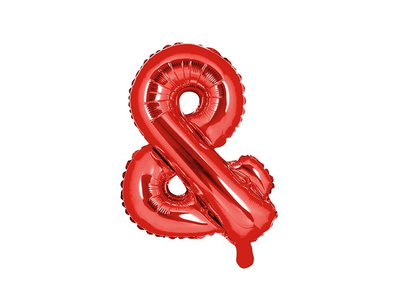 Balon foliowy znak ''&'', 35cm, czerwony Balon foliowy znak ''&'', 35cm, czerwony