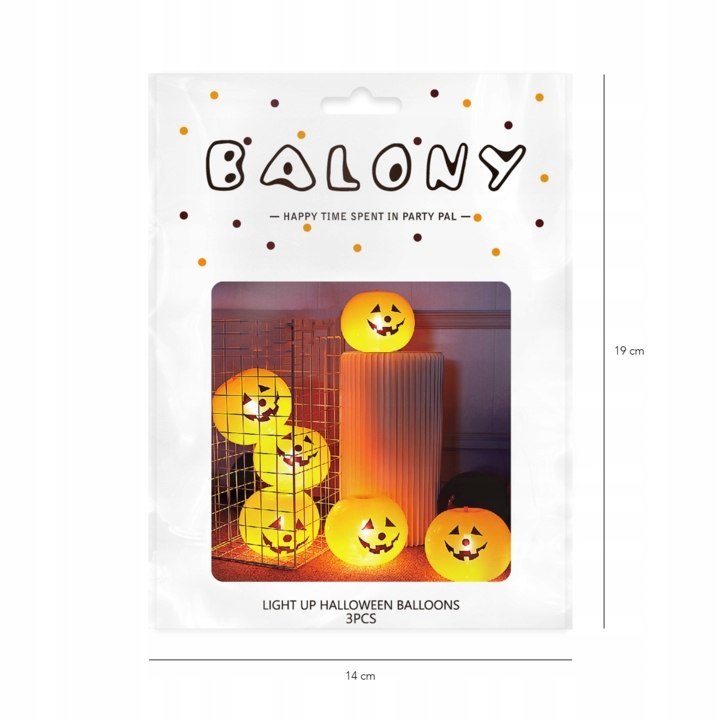 Balon świecąca dynia balony LED na Halloween 3szt. Balon świecąca dynia balony LED na Halloween 3szt.