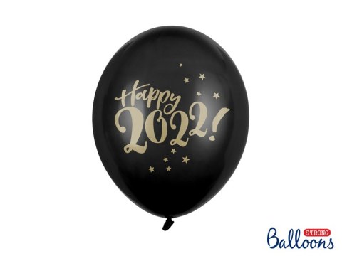 Balony 30cm, Happy 2022!, Pastel Black (1 op. / 50 szt.)