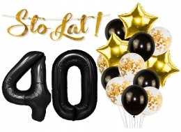 Balony dekoracje na 40 urodziny konfetti STO LAT