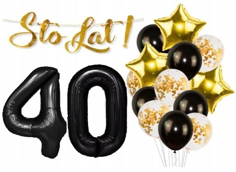 Balony dekoracje na 40 urodziny konfetti STO LAT Balony dekoracje na 40 urodziny konfetti STO LAT