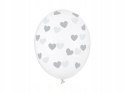 Balony serca srebrny napis LOVE na Walentynki Ślub