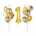 Balony złote ozdoby na roczek cyfra 1 hel ZESTAW Balony złote ozdoby na roczek cyfra 1 hel ZESTAW