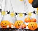 Girlanda pająki pajęczyny czarne złote Halloween