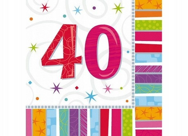 Serwetki na 40 urodziny dekoracje urodzinowe na 40