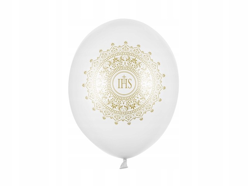 Złote balony IHS z konfetti komunijne na I Komunię Złote balony IHS z konfetti komunijne na I Komunię