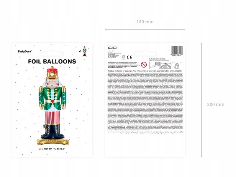 Balon Dziadek do orzechów balony dla dzieci święta Balon Dziadek do orzechów balony dla dzieci święta