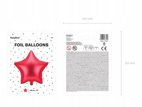 Balon foliowy satynowy Czerwona Gwiazdka na święta Balon foliowy satynowy Czerwona Gwiazdka na święta