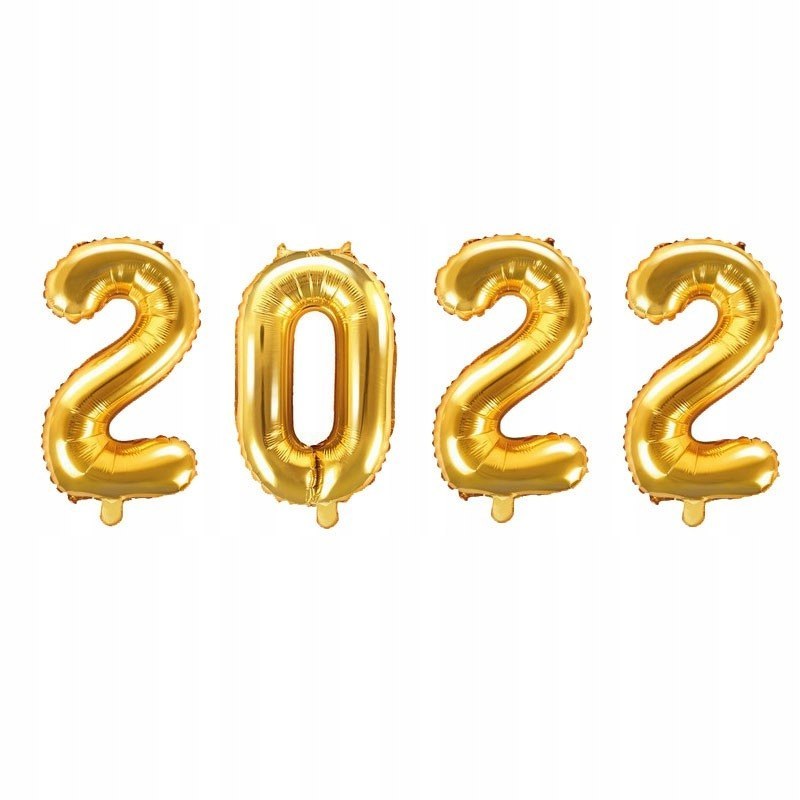 Balony 2022 złote cyfry dekoracje SYLWESTER hel XL