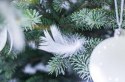Białe piórka pióra ozdoby bombki na choinkę 50szt Białe piórka pióra ozdoby bombki na choinkę 50szt