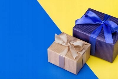 Szeroka wstążka do prezentów niebieska granatowa Szeroka wstążka do prezentów niebieska granatowa