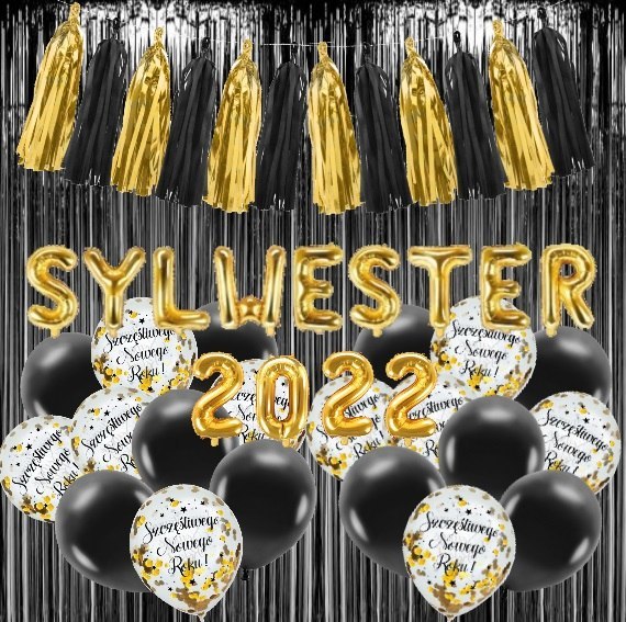 Wielki zestaw napis na Sylwester 2022 balony baner Wielki zestaw napis na Sylwester 2022 balony baner