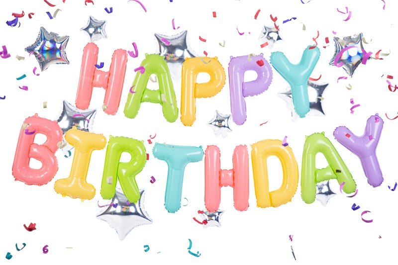 Balon foliowy Happy Birthday, 395x35cm, mix Balon foliowy Happy Birthday, 395x35cm, mix