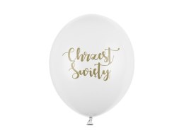 Balony 30 cm, Chrzest Święty, Pastel Pure White (1 op. / 50 szt.)