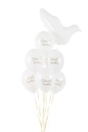 Balony 30 cm, Chrzest Święty, Pastel Pure White (1 op. / 6 szt.)