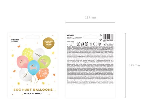 Balony 30 cm, Egg hunt, mix (1 op. / 7 szt.) Balony 30 cm, Egg hunt, mix (1 op. / 7 szt.)