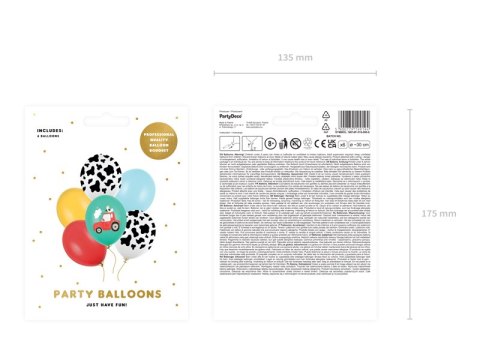 Balony 30 cm, Farma, mix (1 op. / 6 szt.) Balony 30 cm, Farma, mix (1 op. / 6 szt.)