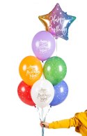 Balony 30 cm, Happy Birthday To You, mix (1 op. / 50 szt.)