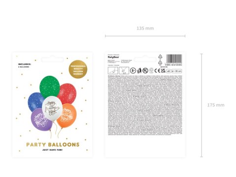 Balony 30 cm, Happy Birthday To You, mix (1 op. / 6 szt.) Balony 30 cm, Happy Birthday To You, mix (1 op. / 6 szt.)
