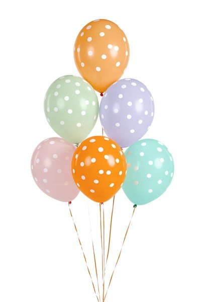 Balony 30 cm, Kropki, mix (1 op. / 50 szt.) Balony 30 cm, Kropki, mix (1 op. / 50 szt.)