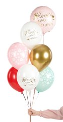 Balony 30 cm, Love you mom, mix (1 op. / 50 szt.)