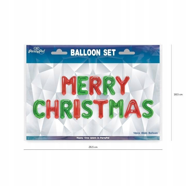 Balony baner litery Merry Christmas ozdoby Święta