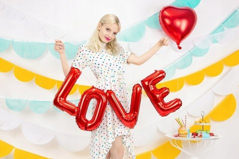 Balony serca baner napis balon LOVE na Walentynki Balony serca baner napis balon LOVE na Walentynki