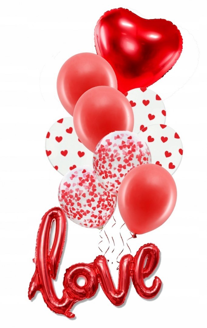 Balony serca ozdoby zestaw balonów na Walentynki