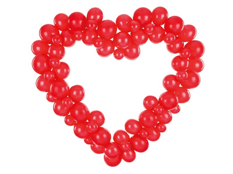 Girlanda balonowa ze stelażem Serce, czerwony, 160 cm Girlanda balonowa ze stelażem Serce, czerwony, 160 cm
