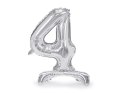 Stojący balon foliowy Cyfra ''4'', 70cm, srebrny Stojący balon foliowy Cyfra ''4'', 70cm, srebrny