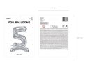 Stojący balon foliowy Cyfra ''5'', 70cm, srebrny Stojący balon foliowy Cyfra ''5'', 70cm, srebrny