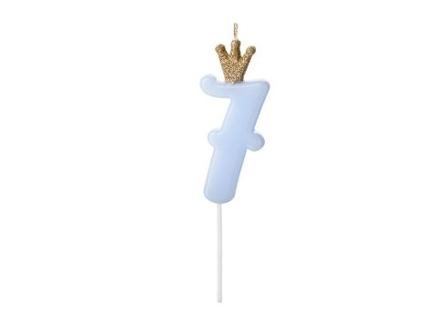 Świeczka urodzinowa Cyferka 7, jasny niebieski, 9.5cm Świeczka urodzinowa Cyferka 7, jasny niebieski, 9.5cm