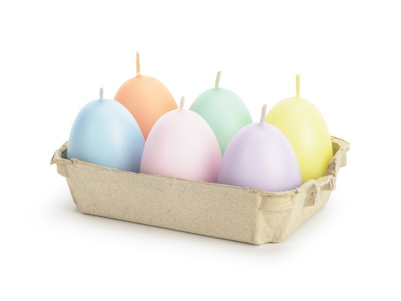 Świeczki jajka 6 szt., mix, 7 cm (1 op. / 6 szt.) Świeczki jajka 6 szt., mix, 7 cm (1 op. / 6 szt.)