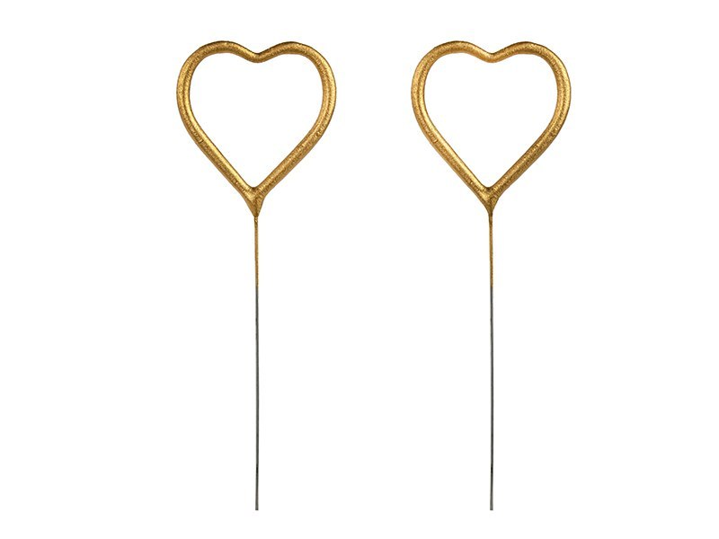 Zimne ognie Serce, złoty, 16.5cm (1 op. / 2 szt.) Zimne ognie Serce, złoty, 16.5cm (1 op. / 2 szt.)