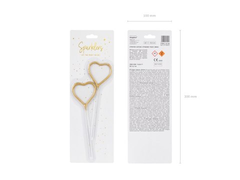 Zimne ognie Serce, złoty, 16.5cm (1 op. / 2 szt.) Zimne ognie Serce, złoty, 16.5cm (1 op. / 2 szt.)
