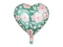 Balon foliowy Serce w kwiaty, 45 cm, mix Balon foliowy Serce w kwiaty, 45 cm, mix