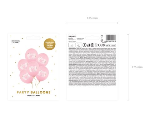 Balony 30 cm, Mom to Be, Pastel Pale Pink (1 op. / 6 szt.) Balony 30 cm, Mom to Be, Pastel Pale Pink (1 op. / 6 szt.)